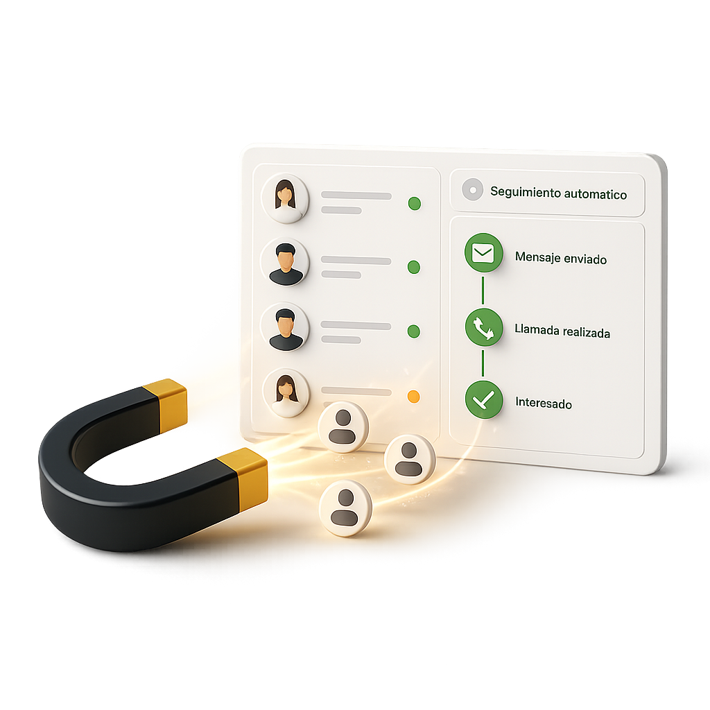 Automatización comercial para captar y seguir clientes